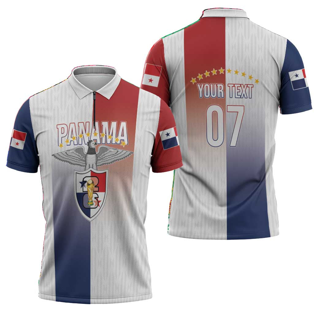 Afro-Panama Football Los Canaleros 2026 Custom Zipper Polo Shirt Rising Glory - African Pride