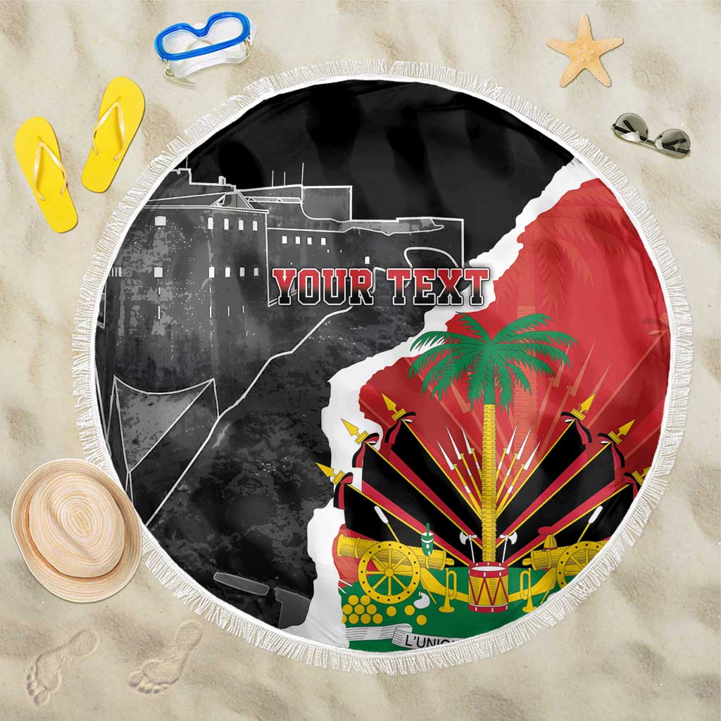 Personalized Haiti First Black Republic 1804 Beach Blanket Ayiti Citadel Laferriere