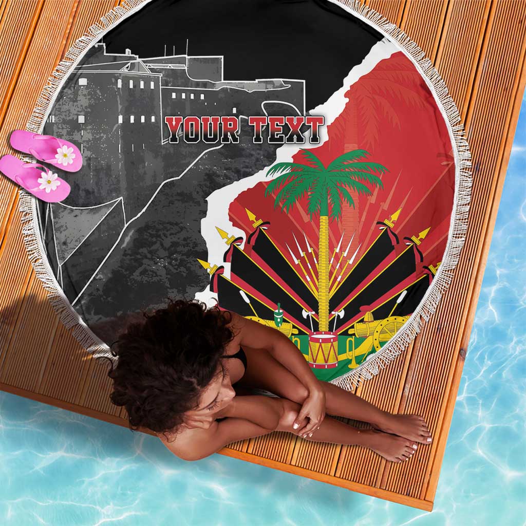 Personalized Haiti First Black Republic 1804 Beach Blanket Ayiti Citadel Laferriere
