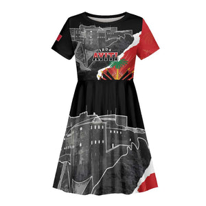 Personalized Haiti First Black Republic 1804 Kid Short Sleeve Dress Ayiti Citadel Laferriere