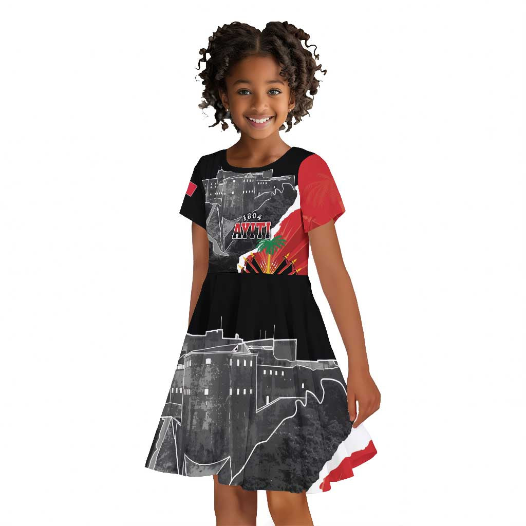 Personalized Haiti First Black Republic 1804 Kid Short Sleeve Dress Ayiti Citadel Laferriere