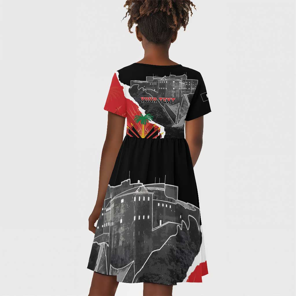 Personalized Haiti First Black Republic 1804 Kid Short Sleeve Dress Ayiti Citadel Laferriere