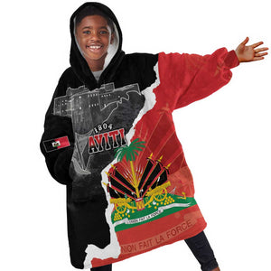 Personalized Haiti First Black Republic 1804 Kid Wearable Blanket Hoodie Ayiti Citadel Laferriere