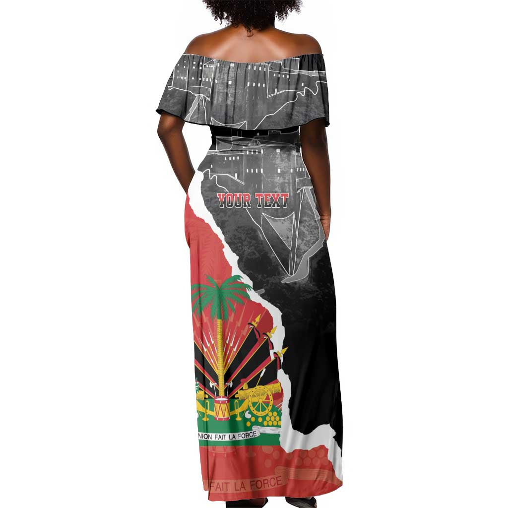 Personalized Haiti First Black Republic 1804 Off Shoulder Maxi Dress Ayiti Citadel Laferriere