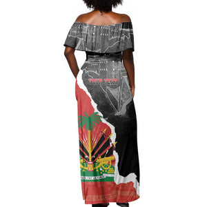 Personalized Haiti First Black Republic 1804 Off Shoulder Maxi Dress Ayiti Citadel Laferriere