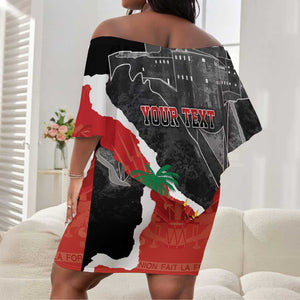Personalized Haiti First Black Republic 1804 Off Shoulder Short Dress Ayiti Citadel Laferriere