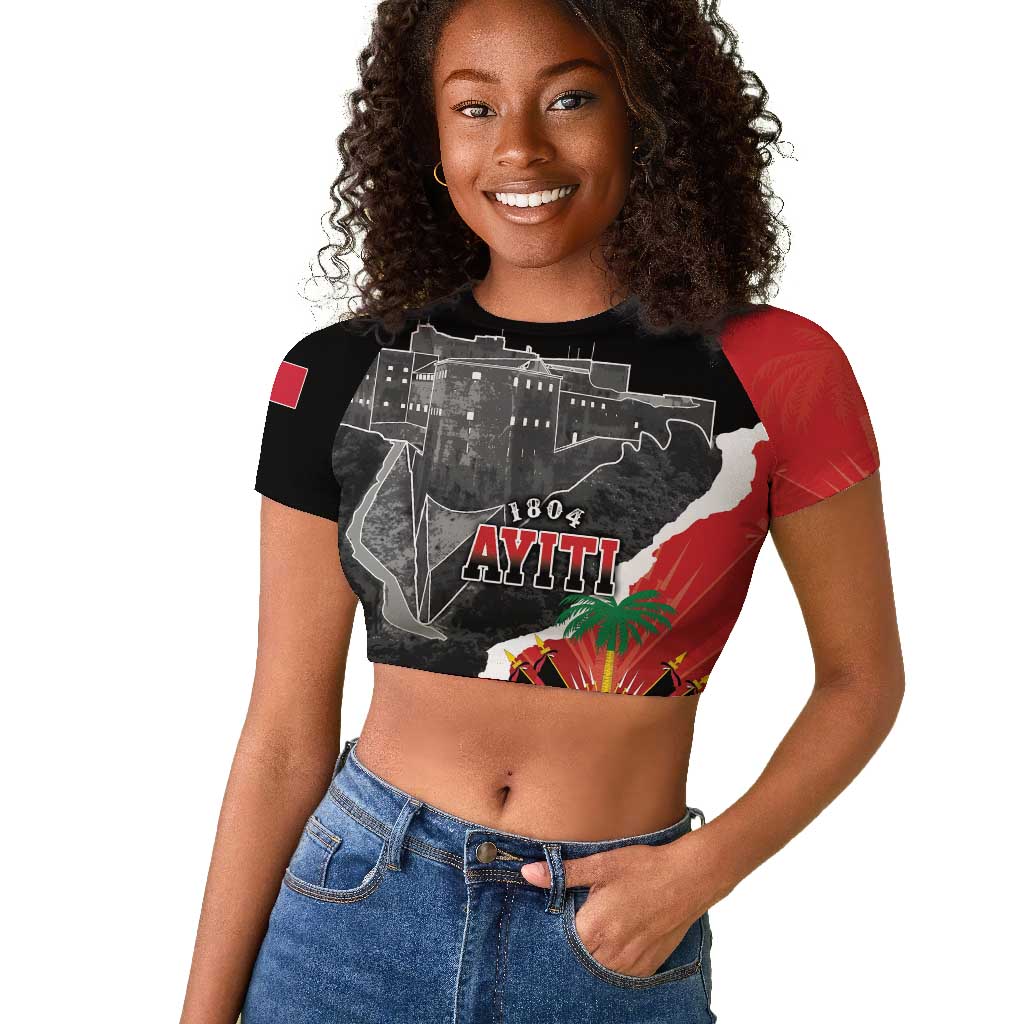 Personalized Haiti First Black Republic 1804 Raglan Cropped T shirt Ayiti Citadel Laferriere