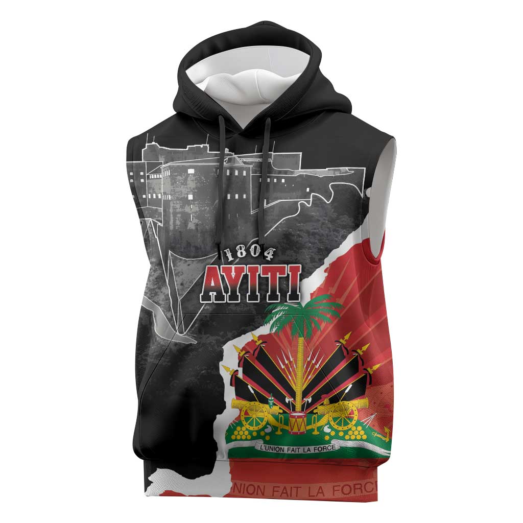 Personalized Haiti First Black Republic 1804 Sleeveless Hoodie Ayiti Citadel Laferriere - African Pride