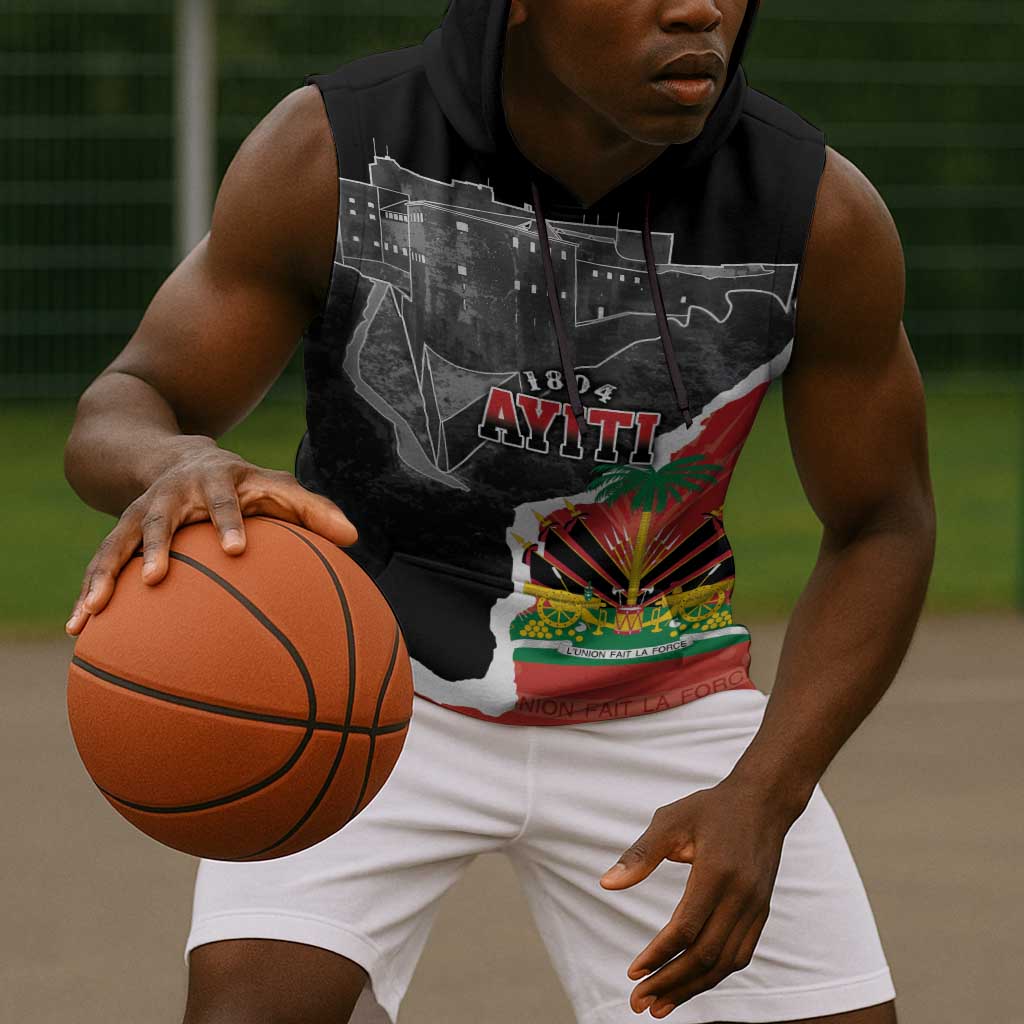 Personalized Haiti First Black Republic 1804 Sleeveless Hoodie Ayiti Citadel Laferriere - African Pride