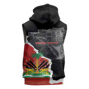 Personalized Haiti First Black Republic 1804 Sleeveless Zip Hoodie Ayiti Citadel Laferriere - African Pride