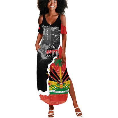 Personalized Haiti First Black Republic 1804 Summer Maxi Dress Ayiti Citadel Laferriere