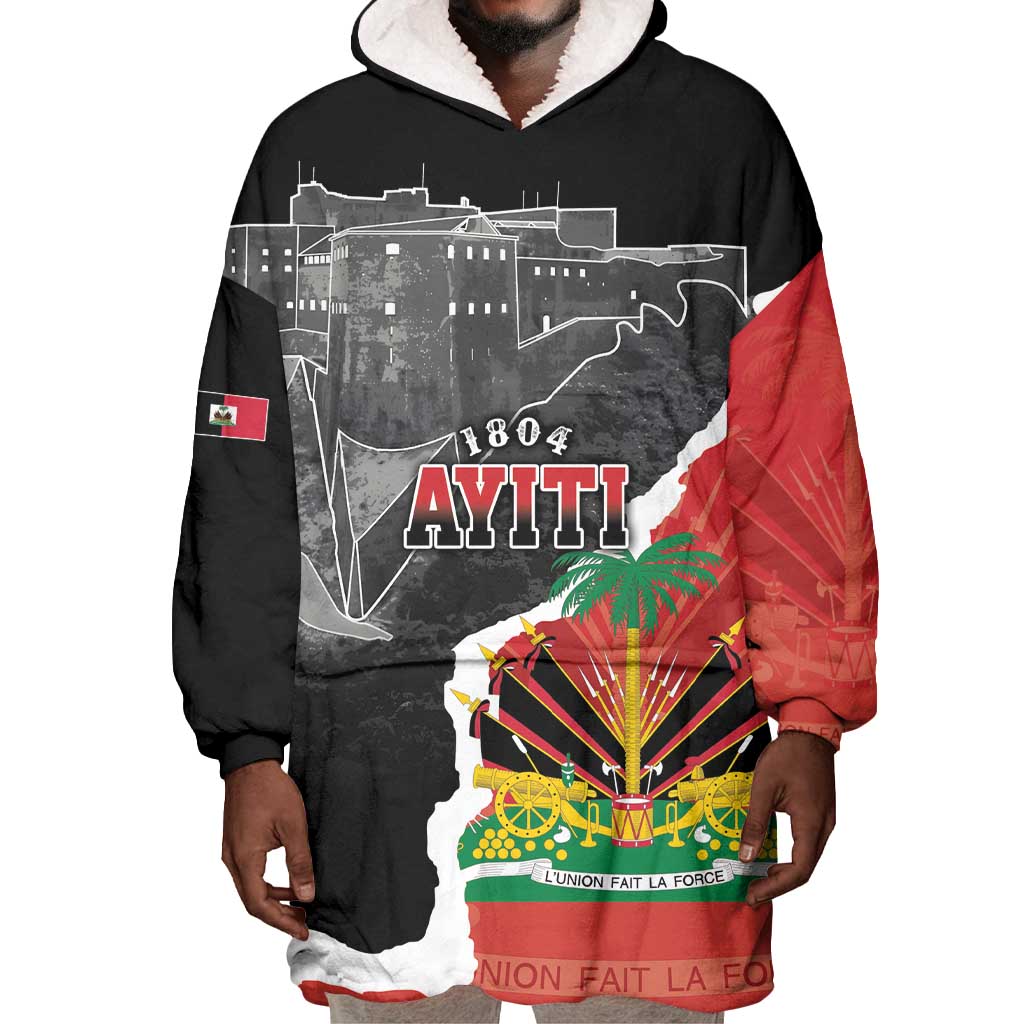 Personalized Haiti First Black Republic 1804 Wearable Blanket Hoodie Ayiti Citadel Laferriere