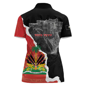 Personalized Haiti First Black Republic 1804 Women Polo Shirt Ayiti Citadel Laferriere