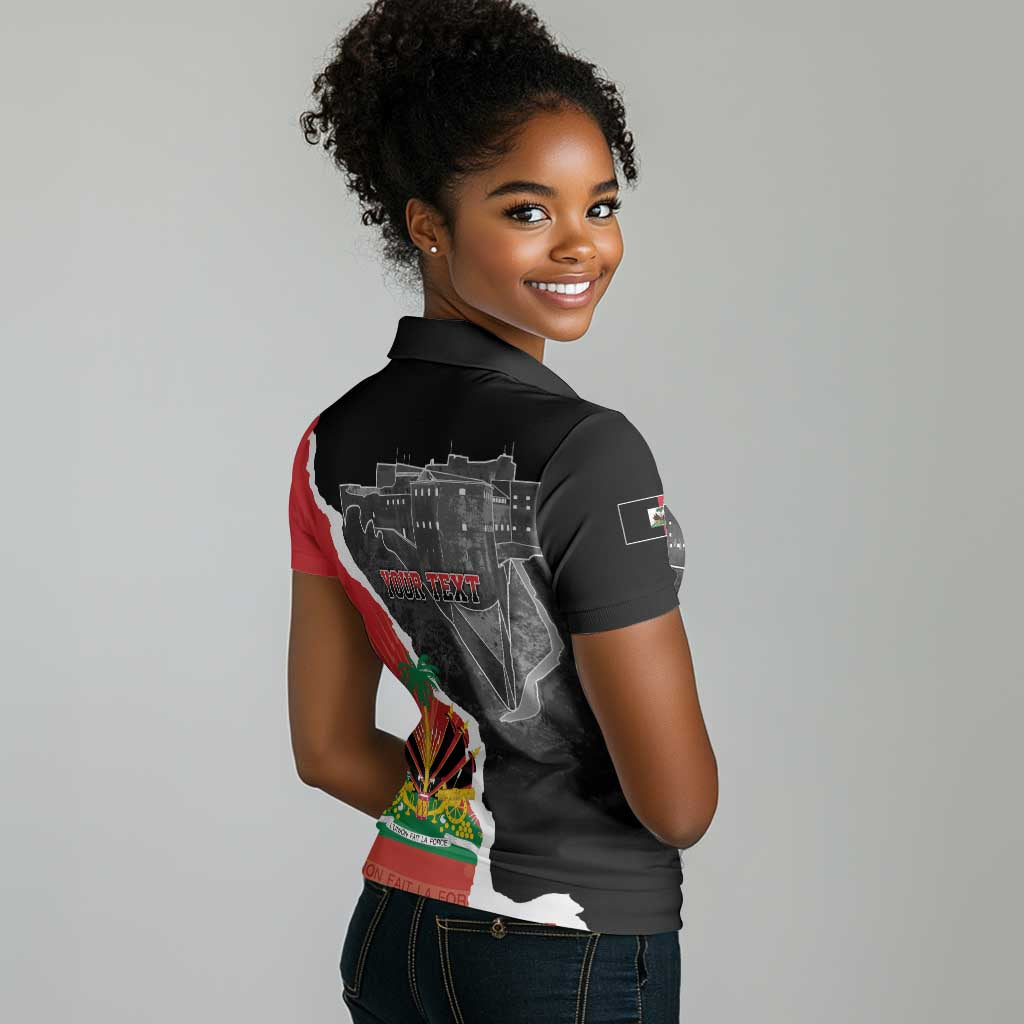 Personalized Haiti First Black Republic 1804 Women Polo Shirt Ayiti Citadel Laferriere