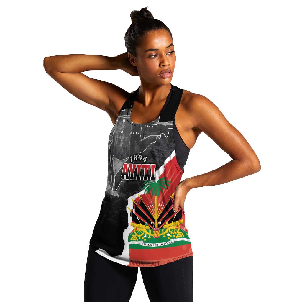 Personalized Haiti First Black Republic 1804 Women Racerback Tank Ayiti Citadel Laferriere