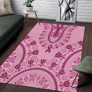 Afro Breast Cancer Awareness Dashiki Area Rug Glamorous Pink - African Pride