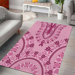 Afro Breast Cancer Awareness Dashiki Area Rug Glamorous Pink - African Pride