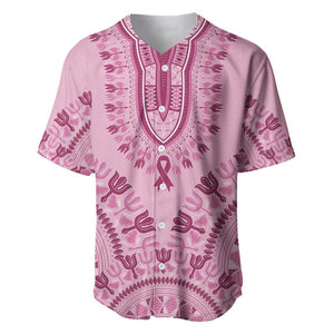 Afro Breast Cancer Awareness Dashiki Baseball Jersey Glamorous Pink - African Pride