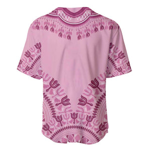 Afro Breast Cancer Awareness Dashiki Baseball Jersey Glamorous Pink - African Pride