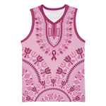 Afro Breast Cancer Awareness Dashiki Basketball Jersey Glamorous Pink - African Pride