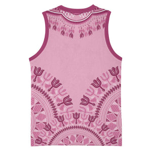 Afro Breast Cancer Awareness Dashiki Basketball Jersey Glamorous Pink - African Pride