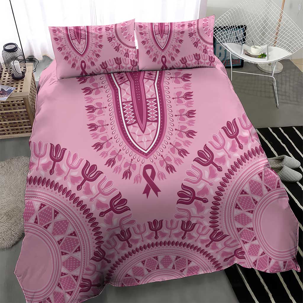 Afro Breast Cancer Awareness Dashiki Bedding Set Glamorous Pink - African Pride