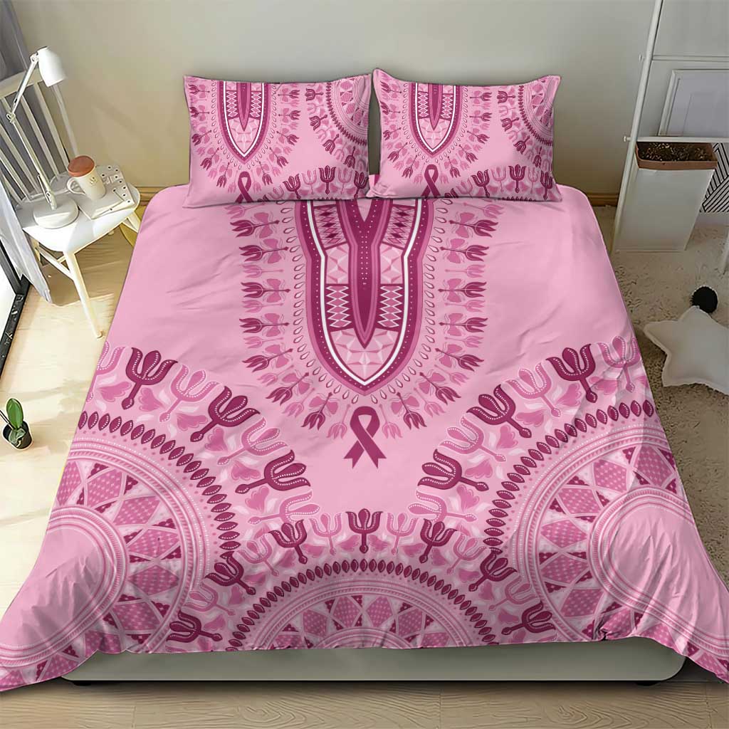 Afro Breast Cancer Awareness Dashiki Bedding Set Glamorous Pink - African Pride