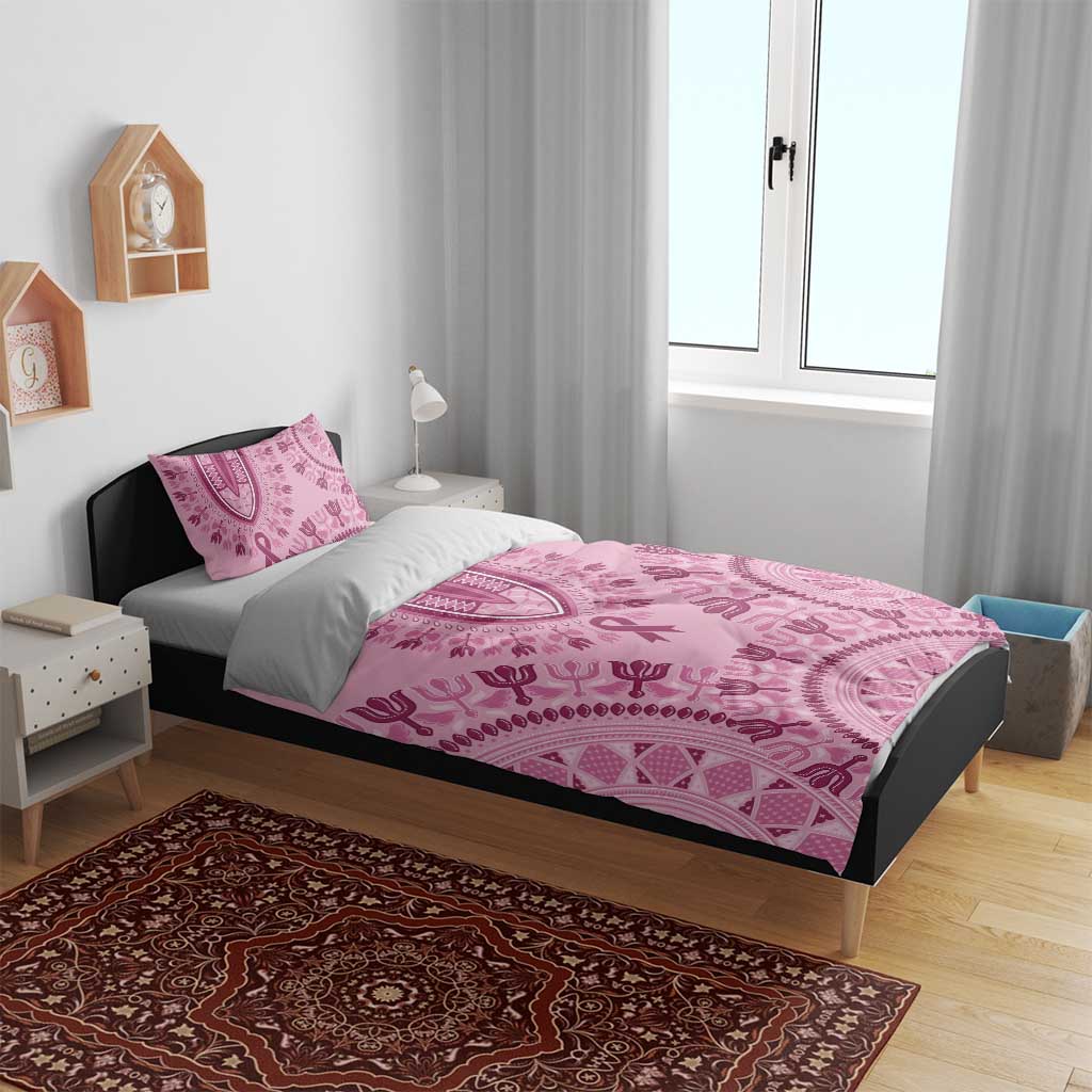 Afro Breast Cancer Awareness Dashiki Bedding Set Glamorous Pink - African Pride