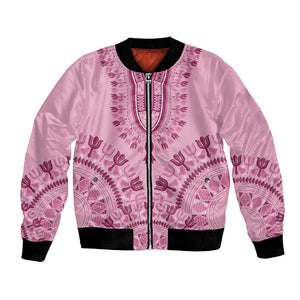 Afro Breast Cancer Awareness Dashiki Bomber Jacket Glamorous Pink - African Pride