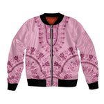 Afro Breast Cancer Awareness Dashiki Bomber Jacket Glamorous Pink - African Pride
