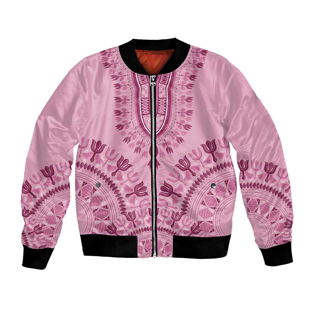 Afro Breast Cancer Awareness Dashiki Bomber Jacket Glamorous Pink - African Pride