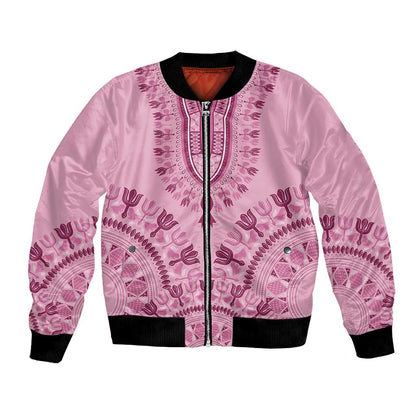 Afro Breast Cancer Awareness Dashiki Bomber Jacket Glamorous Pink - African Pride