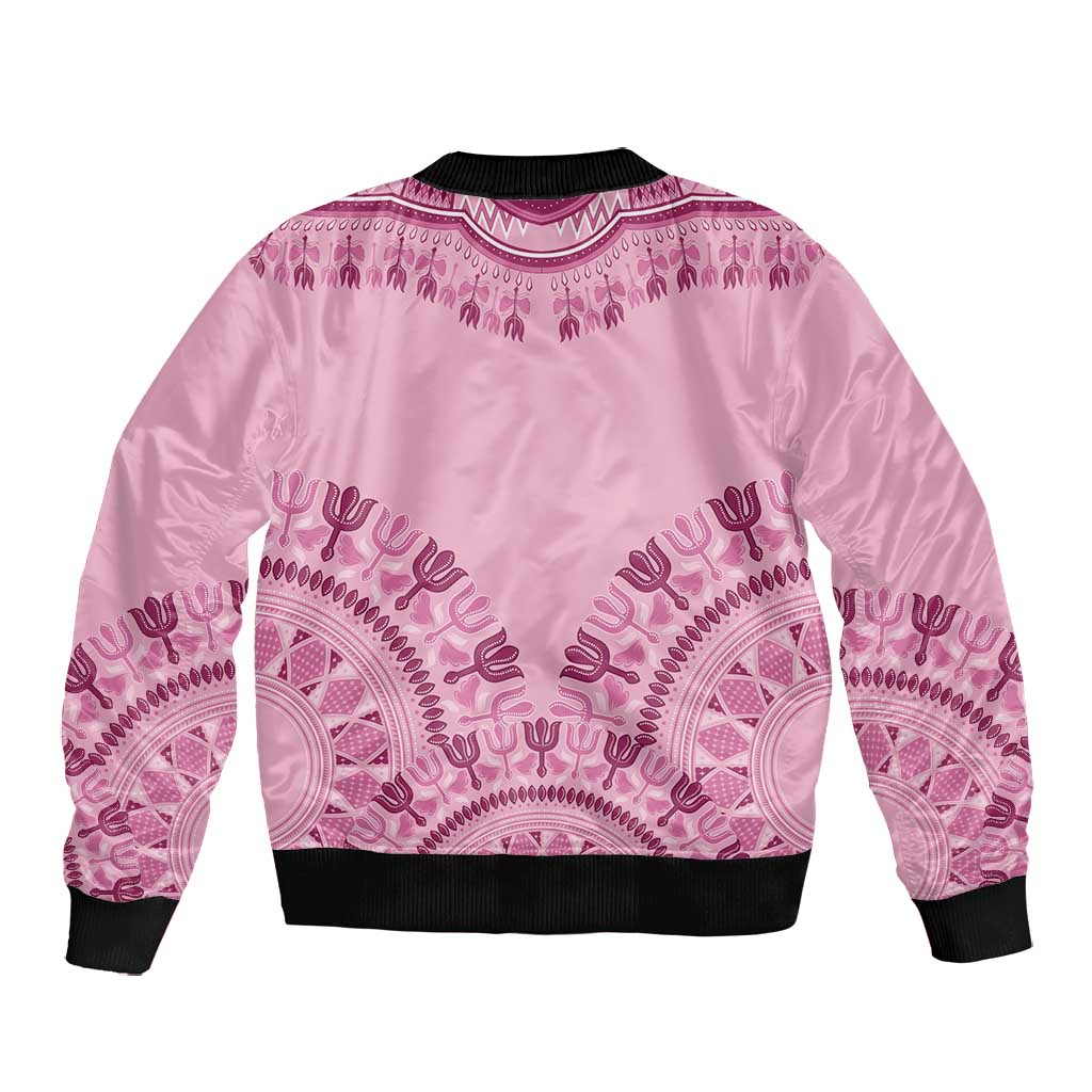 Afro Breast Cancer Awareness Dashiki Bomber Jacket Glamorous Pink - African Pride