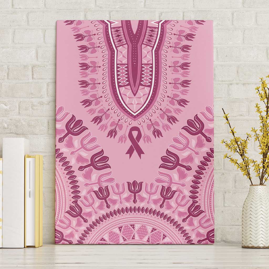 Afro Breast Cancer Awareness Dashiki Canvas Wall Art Glamorous Pink - African Pride