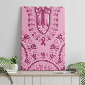 Afro Breast Cancer Awareness Dashiki Canvas Wall Art Glamorous Pink - African Pride