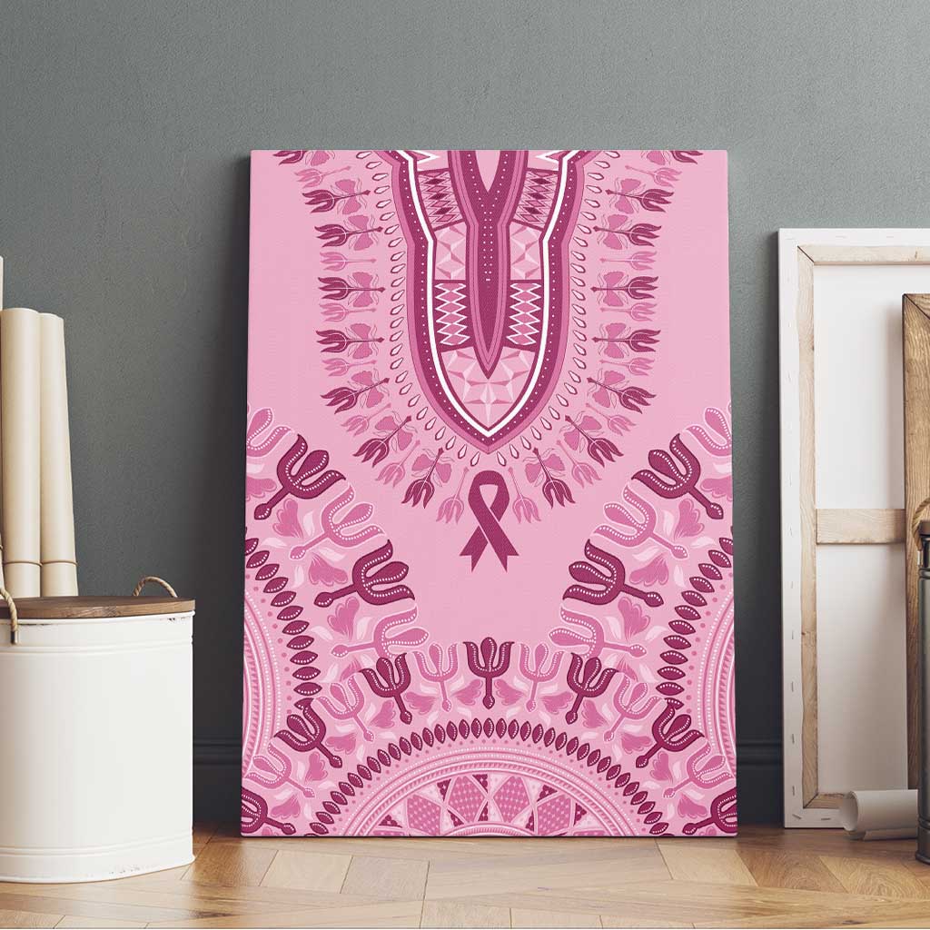 Afro Breast Cancer Awareness Dashiki Canvas Wall Art Glamorous Pink - African Pride