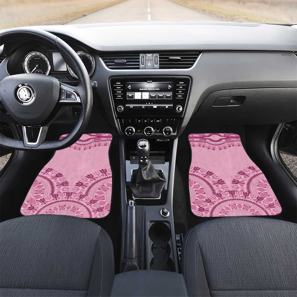 Afro Breast Cancer Awareness Dashiki Car Mats Glamorous Pink - African Pride