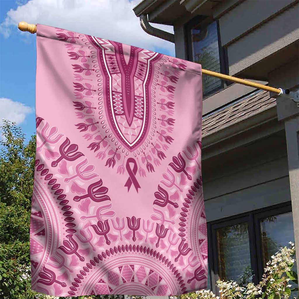 Afro Breast Cancer Awareness Dashiki Garden Flag Glamorous Pink - African Pride