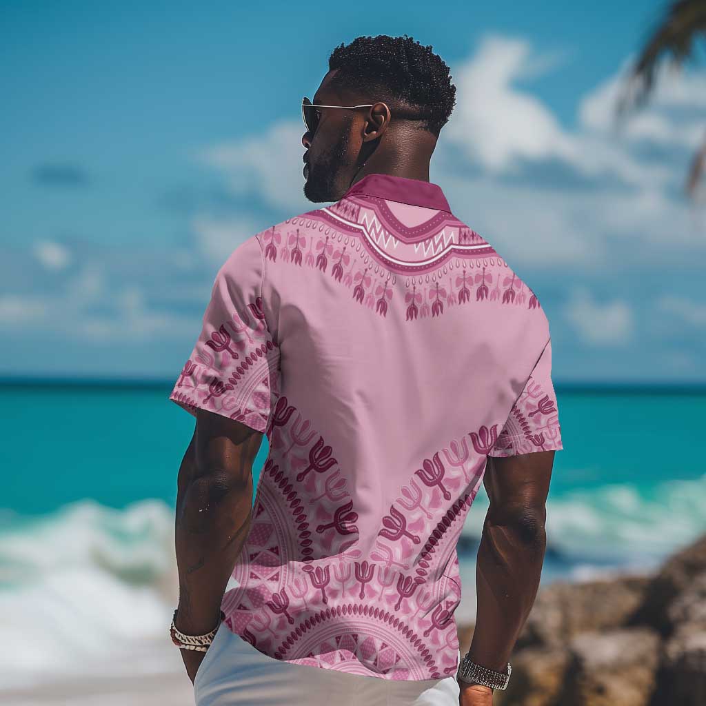 Afro Breast Cancer Awareness Dashiki Hawaiian Shirt Glamorous Pink - African Pride