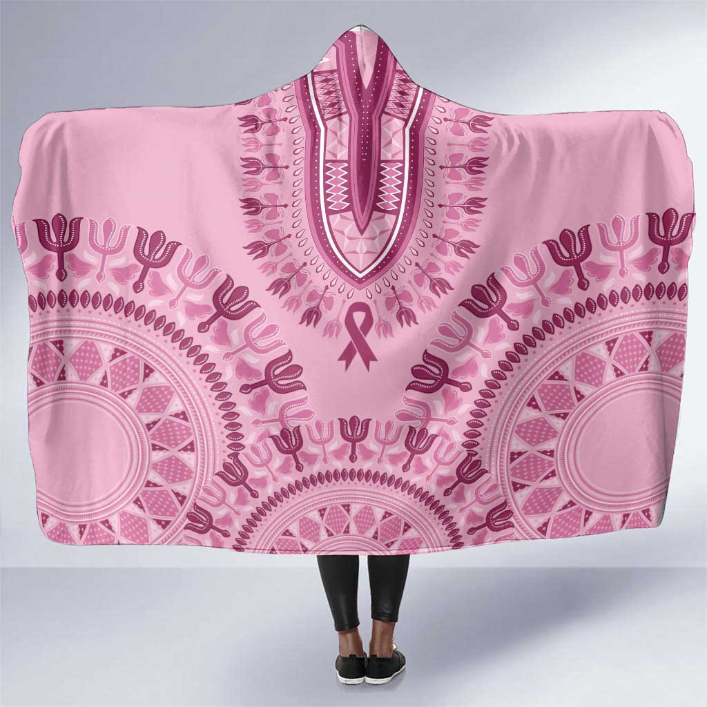 Afro Breast Cancer Awareness Dashiki Hooded Blanket Glamorous Pink - African Pride