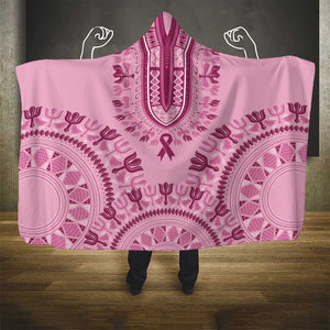 Afro Breast Cancer Awareness Dashiki Hooded Blanket Glamorous Pink - African Pride