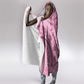 Afro Breast Cancer Awareness Dashiki Hooded Blanket Glamorous Pink - African Pride