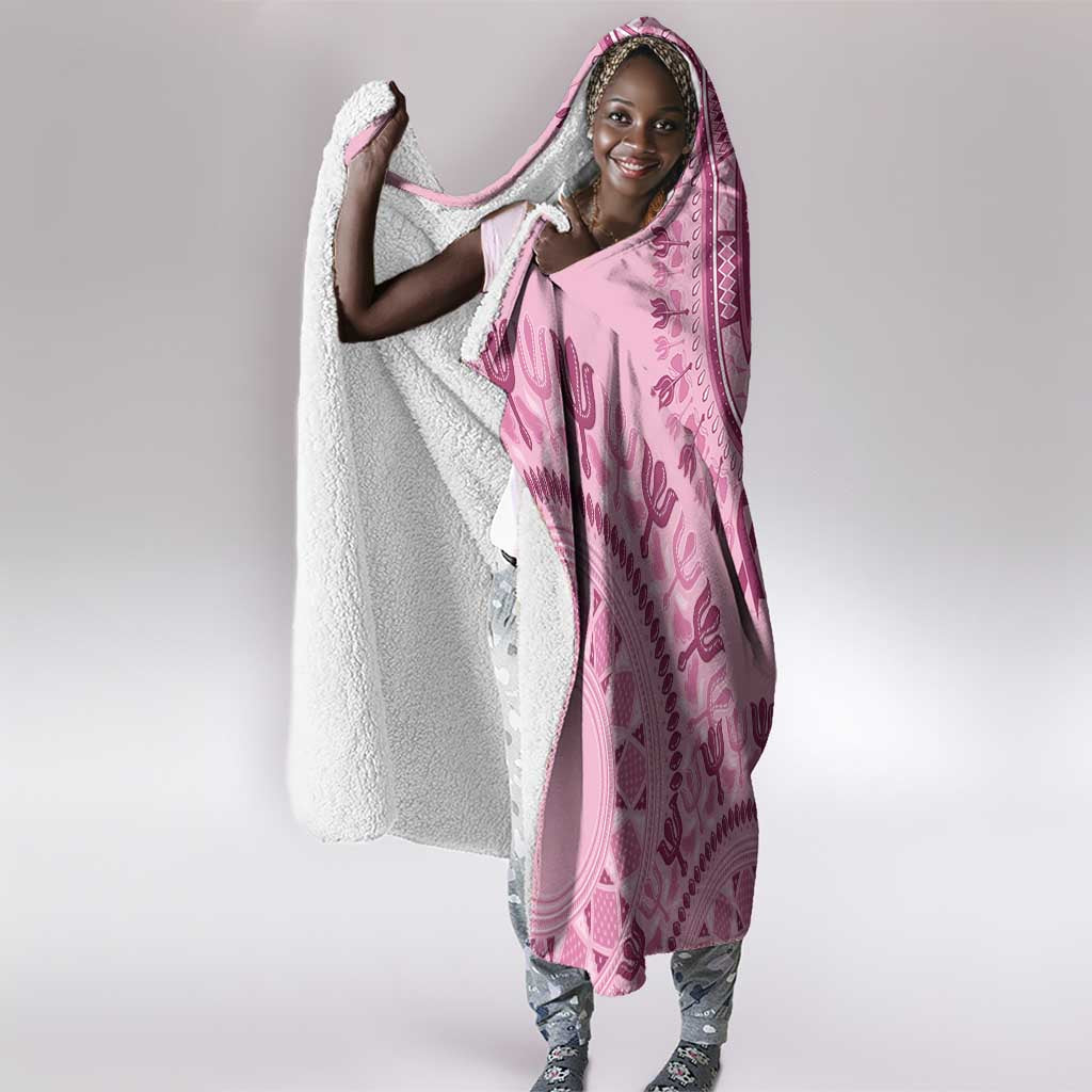 Afro Breast Cancer Awareness Dashiki Hooded Blanket Glamorous Pink - African Pride