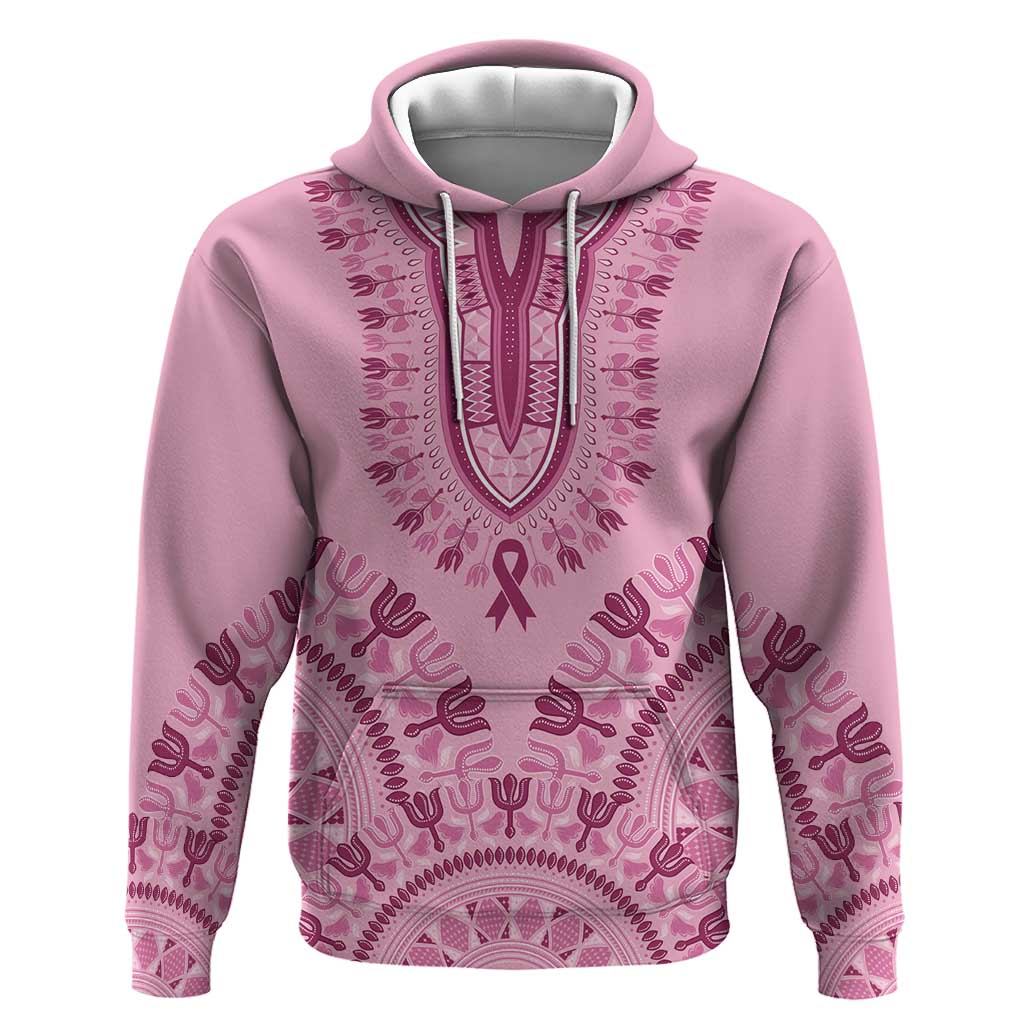 Afro Breast Cancer Awareness Dashiki Hoodie Glamorous Pink - African Pride
