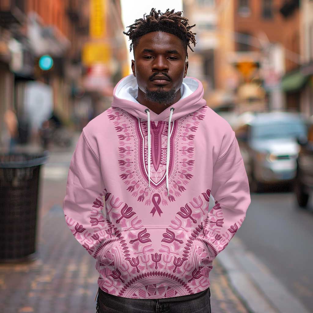 Afro Breast Cancer Awareness Dashiki Hoodie Glamorous Pink - African Pride