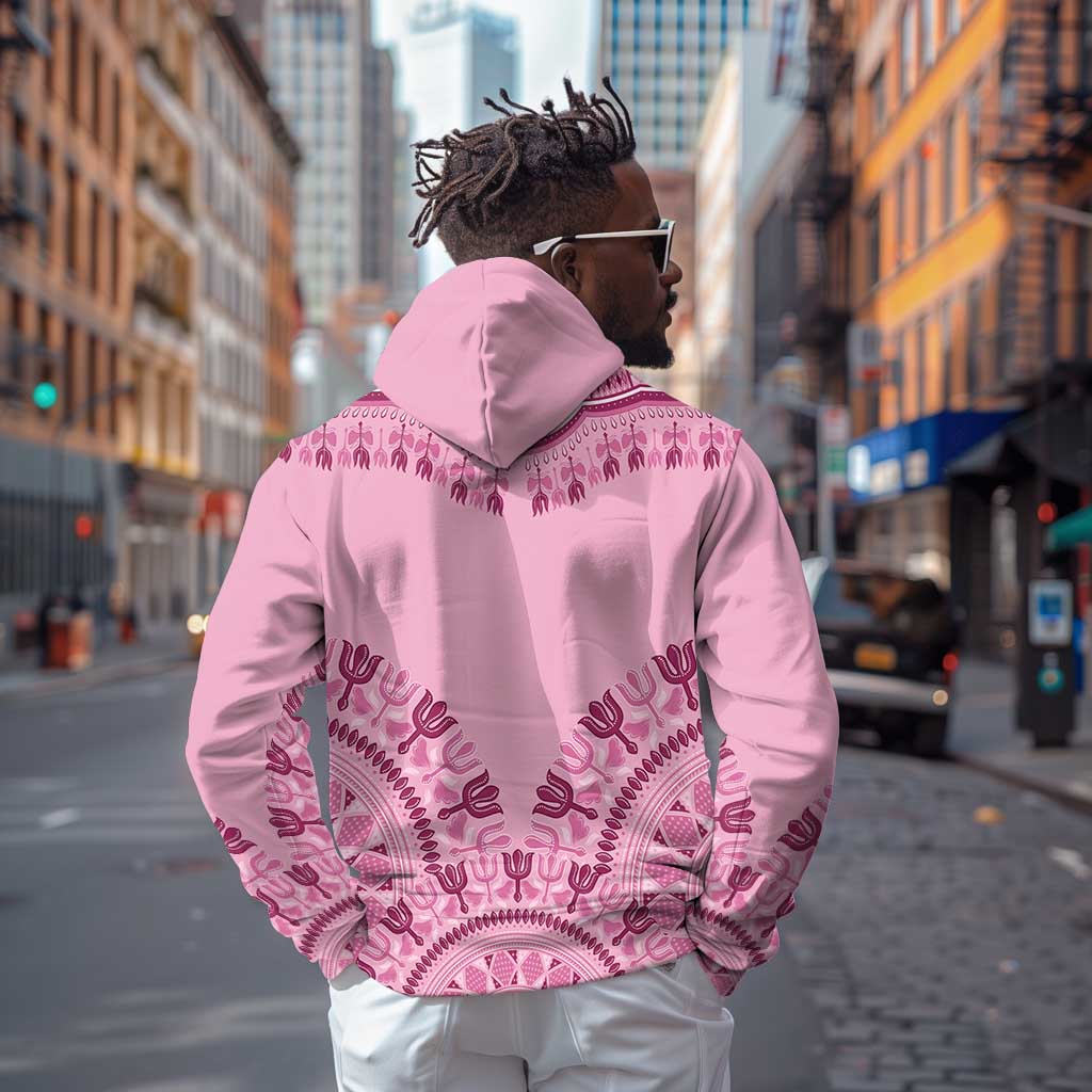 Afro Breast Cancer Awareness Dashiki Hoodie Glamorous Pink - African Pride