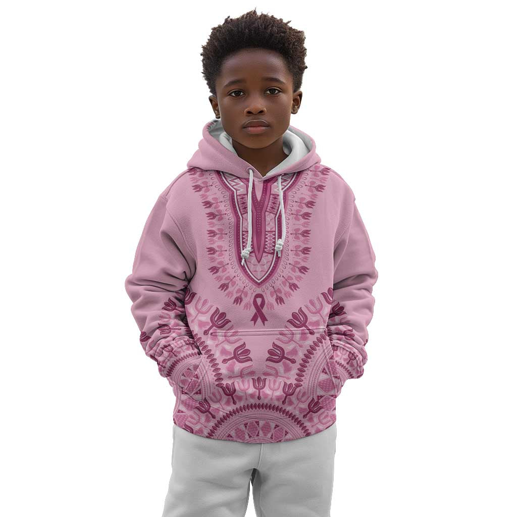 Afro Breast Cancer Awareness Dashiki Kid Hoodie Glamorous Pink - African Pride