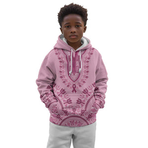 Afro Breast Cancer Awareness Dashiki Kid Hoodie Glamorous Pink - African Pride