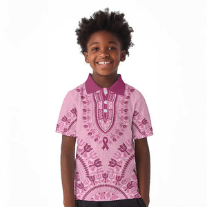 Afro Breast Cancer Awareness Dashiki Kid Polo Shirt Glamorous Pink - African Pride