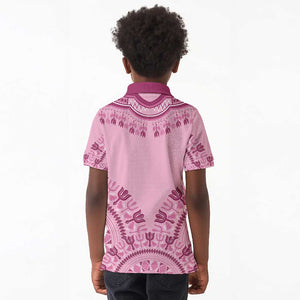 Afro Breast Cancer Awareness Dashiki Kid Polo Shirt Glamorous Pink - African Pride